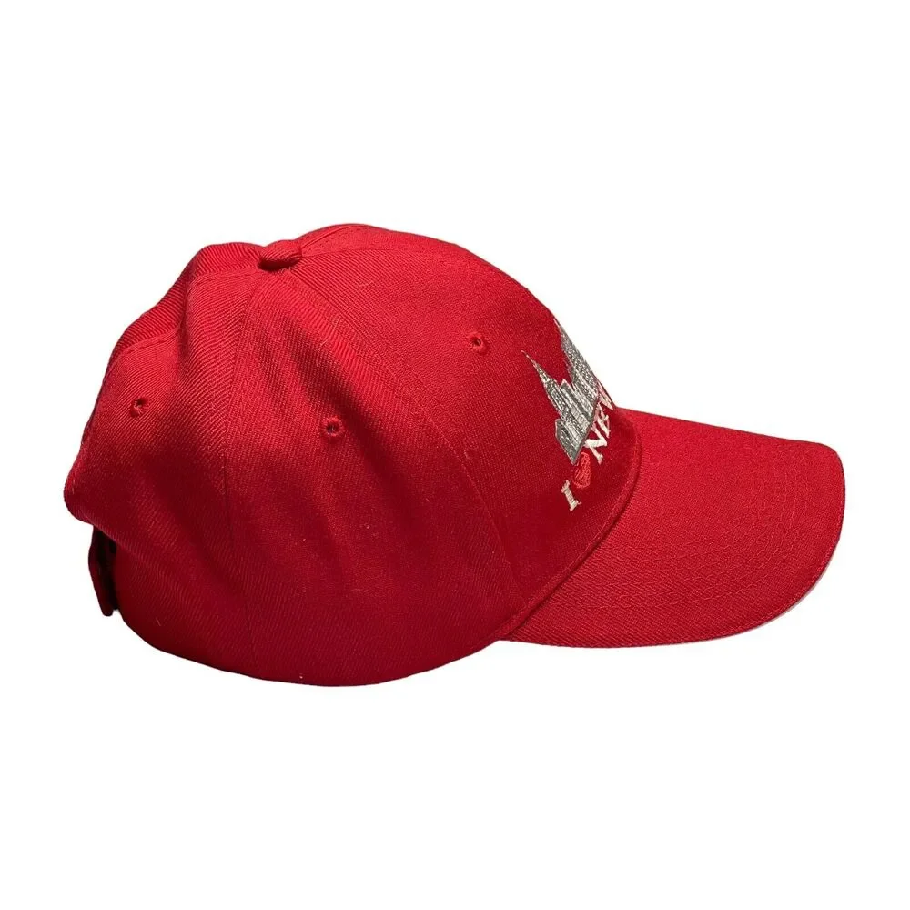 I Love New York City Red Wool Unisex One Size Embroidered Baseball Hat Cap - Picture 4 of 6